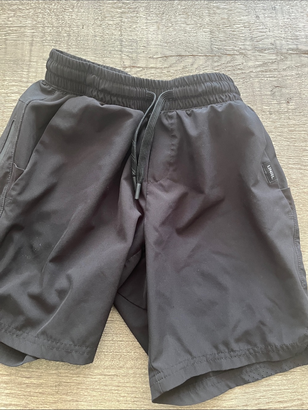 Kids Black Drawstring Athletic Shorts
